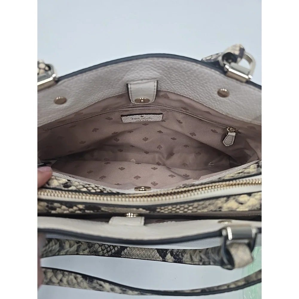 Kate Spade Leila Medium‎ Triple Compartment Satchel Bag Pebbled Crossbody